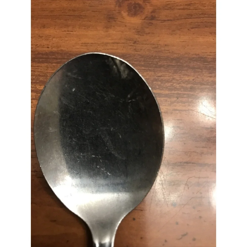 THC stainless steel korea soup spoon rose floral pattern 5 1/2 in‎